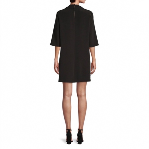 H by Halston cowl little black dress size medium LBD - Picture 2 of 4